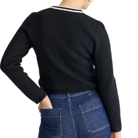 J. Crew Emilie Sweater Lady Jacket With Contrast Trim - Picture 4 of 16